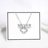 S925 Sterling Saf Gümüş Yonca Tasarımcı İçi Boş Kolye Kolye Parlayan Zirkon Kristal Kadınlar için Şanslı
