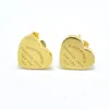 Klasik Aşk Kalp Küpe Van Cleefity Küpe Tasarımcısı 18K Altın Gül Gümüş Kadınlar için Lüks Mektup Paslanmaz Çelik 10x9mm Ke Takı Hediyeleri Kadın