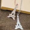 Magic Ikery cyrkon Crystal Classic Paris Eiffel Tower wiszące naszyjniki różowe złoto Kolor mody biżuteria dla kobiet MKZ1392269Q