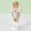 Jul Wood Home Decoration 12cm Nutcracker Puppet Soldiers for Christmas Creative Ornaments and Feative and Parry Christmas Gift