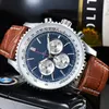 Orologi da polso Breitl per il 2023 Orologi da uomo Sei aghi Tutti i quadranti funzionano al quarzo Wastch Alta qualità Top Luxury Brand Cronografo Orologio Cinturino in pelle moda NAVITIMER