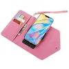 Universal Designer Telefonfodral för Samsung Galaxy S24 S23 S22 Plus Note 20 Ultra 5G Apple iPhone 15 14 13 12 11 Pro Max XR XS Luxury Leather Tri-Fold Wallet Card Pocket Pink Pink Pink