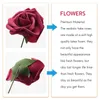 Cadenas 25 piezas de rosas de color burdeos de aspecto real con tallos para ramos de boda de bricolaje Ducha nupcial roja