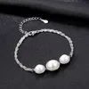 Nouveau bracelet rétro S925 Silver Moissanite Pearl aaa Zircon High End Bracelet Europe American Femmes Bracelet Bijoux de fête exquise