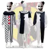 Kinder Clown Cosplay Kostüm Halloween Kostüm Terrifier Maske Hut Overall Clown Kleid Kinder Outfits für Jungen Mädchen Carnivalcosplay