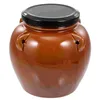 Bouteilles de stockage Kimchi autel conteneur alimentaire Pot en céramique maison Pot réservoir pratique scellé boîte céramique couvercle ménage