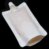 8 12cm 100ml 100Pcs Lot White Empty Doypack Spout Pack Bag Drinking Storage Stand Up Spout PE Plastic Pouch Jelly Juice Pocket2691