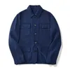 Men's Jackets Herringbone Work Shirt Indigo Loose Fit Stylish French Sack Suit Vintage Male Jacket