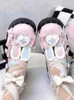 Elbise ayakkabıları Japon kawaii lolita Mary Janes kadınlar kalp şekli vintage tatlı pompalar kadın çapraz bağlı zarif moda 2023