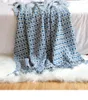 Cobertores Nordic malha xadrez lance tricô borlas xadrez sofá folha para verão cobertor sólido inverno