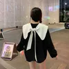 Women's Hoodies Harajuku Fashion Butterfly Loose Top Korean Chic Long Sleeve Blouse Clothes Autumn Winter Black Basic Hoodie Tops L-4XL