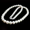 Gargantilhas 6-11mm presentes para mulheres graduadas redondas brancas naturais de água doce pérola nó menina jóias gargantilhas colar curto 18 polegadas 231007