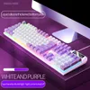 Keyboard Covers K500 Pink Mixed Color White Keycaps 104 Keys Wired Gaming for Laptop PC 231007