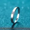Solitaire Ring Smyoue 03CT Princess Cut Engagement voor vrouwen mannen kleurloze diamant Weddig Bands Sterling zilveren bruidscadeau 231007