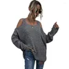 Women's Sweaters Autumn Solid Color Knitted Square Collar Shoulder-Baring Bottoming Sweater Long Sleeve 2023 Fall Clothing