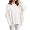Damenpullover Fashion Crew Neck Pullover Einheitlicher Farbe übergroßer Pullover für Frauen Damen Arbeit