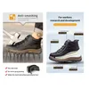 Botas masculinas de couro botas de trabalho de segurança de aço toe punctura-prova indestrutível sapatos de segurança staleneus construção botas de trabalho de soldagem 231007