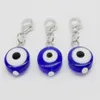 200pcs Turkish Blue Evil Eye Charms lobster Clasp Dangle Charms For Jewelry Making 32x11mm218n
