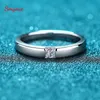 Solitaire Ring Smyoue 03ct Princess Cut Engagement for Women Men Colorless Diamond Weddig Band Sterling Silver Bridal Gift 231007