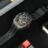 Наручные часы TSAR BOMBA, брендовые модные роскошные мужские часы из углеродного волокна, с сапфировым стеклом, зеркалом, полностью автоматические, механические, с подсветкой