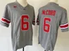2023 nuevos hombres universitarios Ohio State Buckeyes jersey rojo negro gris ncaa Kyle McCord 6 desgaste de fútbol americano universidad tamaño adulto camisetas cosidas