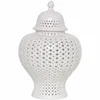 Bouteilles de stockage H38cm de haut, pots de gingembre de temple en porcelaine émaillée de couleur blanche chinoise