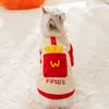 Hundkläder katter hundar kostym förfalskning roll spela stekt chips design hoodie litet husdjur söta varma utomhuskläder