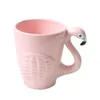 3D Cartoon Flamingos Bird Mub Ceramiczne Cute Animal Coffee Cups for Girl Birthday Gift Dekoracja 320i
