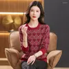 Women's Sweaters Women Gray Orange Green Red Rhombic Lattice Pullover Soft Warm Cosy Knitwear Round Collar Thermal Knitted Tops Jersey