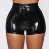 Bustiers korsetter Sexig botten Underkläder Kvinnor Hög midja läderbyxor Kort erotisk glänsande formning PVC Boxer Glossy Bag Hip LaTex 296i