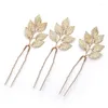 Pinces à cheveux feuille d'or, épingle à cheveux, accessoires de Mariage, 3 pièces, Clip Simple en forme de U, diadème de mariée, Bijoux de bal, Bijoux de Mariage