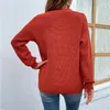 Kvinnors tröjor Ströja Kvinna 2023 Autumn Solid Color V-Neck läckage axel sexig ihålig utskjutande droppe mmyd2826