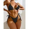 Maillots de bain pour femmes Été Sexy Micro Bikini Ensemble Femmes Maillot De Bain Bandage Soutien-Gorge Plage Porter Deux Pièces Couleur Unie Maillot De Bain