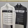 2023m Mengjia Spring och Autumn Short Sticked New Down Coat Goose Down Splice Par Casual Jacket