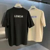 Paris Designer Tide Herren T-Shirts Brustbrief Laminierter Druck Kurzarm High Street Loose Oversize Casual T-Shirt 100% reines CO254S