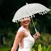 Umbrellas White Lace Trim Umbrella Wedding Bulk Flower Girls Parasol Vintage Bridesmaid