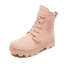 Femmes bottes plate-forme chaussures vert rose marron femmes Cool moto botte en cuir chaussures formateurs sport baskets taille 35-39 08