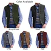 Herenvesten Heren jachtvest Retro opstaande kraag gilet Vintage Tweed bruiloftskleding grijs/zwart/rood/kaki/legergroen