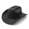 Beralar Beralar Kovboy Hat Western Cowgirl Cap yünlü kavisli ağzı 8cm düz renkli at sırtında binicilik 2023 kadın ve erkek nz0058