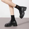 Dress Shoes Platform Loafers Woman 2023 Autumn Pu Leather British Style Thick Heels Oxfords Women Slip On College Gothic Mujer