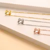 Hänghalsband till Reines S925 Silverhalsband Guldpläterade Cross Ladies ClaVicle Chain Sweet Cool Girl Jewely Accessories