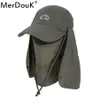 Sun Caps Flap Hats UV 360 Solskydd Upf 50 Borttagbar vikbar halsytans klappkappar för Man Women Baseball Y19052004247Q