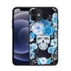Skull Ghost Lover Capas de TPU macias para iPhone 15 Plus 14 Pro Max 13 12 11 XR XS X 8 7 6 Feliz Dia das Bruxas Impressão Fogo Preto Moda Móvel Smart Phone Capa traseira Pele