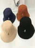 2020 New KANGOL Embroidered Bucket Hats Animal Pattern Sun Hats Shade Flat Top Fashion Corduroy Hat for Couple Travel A31504 C01231858652