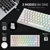 Keyboard Coivery Royal Kludge RK84 RKG68 TRI MECHANICAL BERLEELS Bluetooth RGB Podświetlenie BT5 0 2 4G Wired Swap Gamer 231007