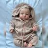 19 inch Reeds geverfde, afgewerkte herboren babypoppen Levi Awake Newborn Baby Size 3D Skin Zichtbare aderen Collectible Art Doll Verjaardag Kerstcadeaus voor kinderen