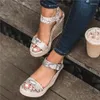 Frauen Sandalen Fithohinling Fashion Vintage 889 Elegante Frau Heeled Schuhe gute Qualität Damen 236