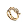 Designer Ring Ladies Rope Knot Ring Luxury With Diamonds Fashion Rings for Women Classic Jewelry 18K Gold Plated Rose Wedding Whol277n