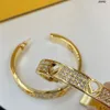 Hoopörhängen med brev F Diamonds Guld och silver för Lady Women Party Wedding Lovers Gift Engagement Jewelry Bride212Q