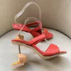 Chaussures de robe été 2023 en forme d'oeuf et de passerelle mode sandales à talons hauts vêtements d'extérieur en cuir pour femmes